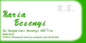 maria besenyi business card